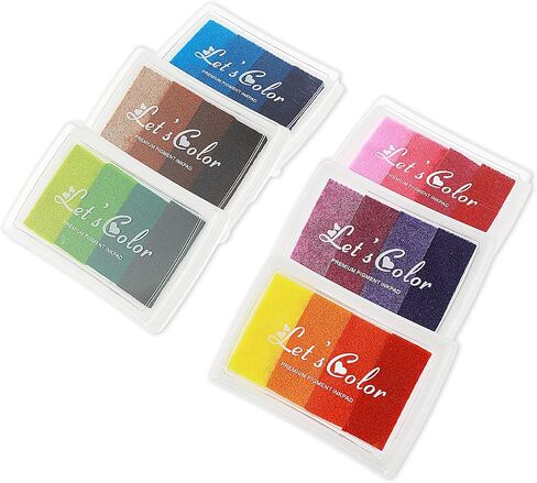24 Colors Stamp Ink Pads 6Pcs Washable Craft Ink Pads Finger Print Scrapbook Fingerprints Ink Pads Rainbow Finger Inkpad Fit Card Making, Stamping, Scrapbooking, Paper, DIY in Saudi Arabia