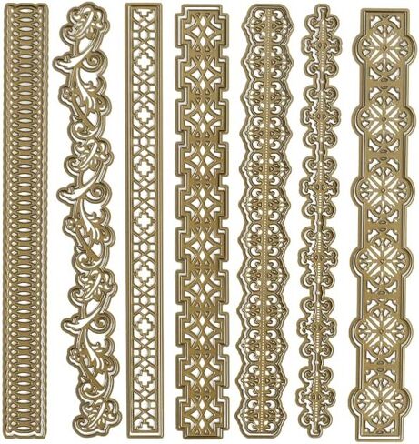 قوالب حدود قصاصات Anna Griffin Crop at Home - 14 قالب تقطيع معدني من الدانتيل إطار حدود لسجل القصاصات بنفسك، وصناعة البطاقات وصياغة الورق - قوالب مع ورقة أفكار، أكبر قالب هو 12.2 بوصة × 1.84 بوصة in Kuwait