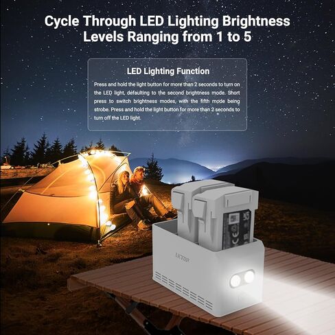 شاحن بطارية لبطاريات DJI Mini 3 Pro/Mini 4 Pro بدون طيار RC RC-N1 RC-N2 وحدة التحكم عن بعد، محور شحن سريع ثنائي الاتجاه Mini 4 Pro/Mini 3 Pro مع 5 مستويات من ضوء LED ووضع الطوارئ SOS in Kuwait