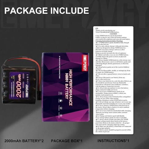2 حزم NiMH استقبال RX بطارية 4.8 فولت 2000 مللي أمبير مع موصل Hitec/BBL2 قابلة للشحن حزمة بطارية عالية السعة لأجهزة استقبال RC هواية السيارة in Saudi Arabia