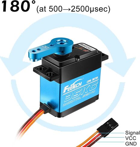 FT5330M 35KG RC Digtal Servo 180 درجة مقاوم للماء بالكامل معدات معدنية عالية عزم الدوران 25T ذراع مؤازر لسيارة Traxxs X4 1/8 1/10 Rc (FT5330M 180°) in Saudi Arabia