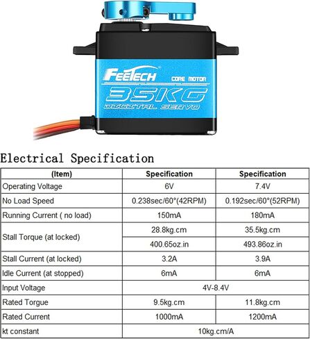 FT5330M 35KG RC Digtal Servo 180 درجة مقاوم للماء بالكامل معدات معدنية عالية عزم الدوران 25T ذراع مؤازر لسيارة Traxxs X4 1/8 1/10 Rc (FT5330M 180°) in Saudi Arabia