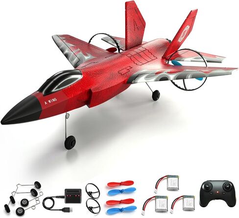 Remote Control Airplane for Kids with 3 Batteries,2 Channels 2.4 GHZ Foam RC Plane for Hobby Beginners RC Plane -red in Saudi Arabia