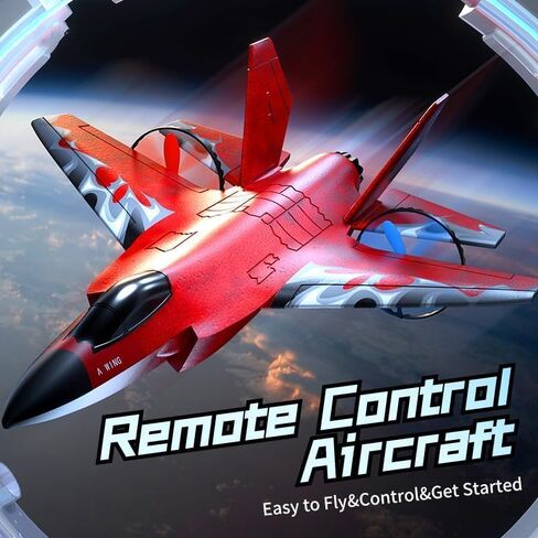 Remote Control Airplane for Kids with 3 Batteries,2 Channels 2.4 GHZ Foam RC Plane for Hobby Beginners RC Plane -red in Saudi Arabia