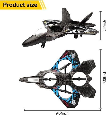RC Plane Drone Helicopter Quadcopter, RTF 2.4GHz 6-axis Gyro Remote Control Airplane RC Jet Fighter Easy to Fly RC Glider Toys for Adult Kids (Blue) in Saudi Arabia