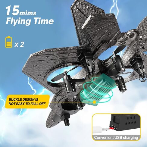 RC Plane Drone Helicopter Quadcopter, RTF 2.4GHz 6-axis Gyro Remote Control Airplane RC Jet Fighter Easy to Fly RC Glider Toys for Adult Kids (Blue) in Saudi Arabia