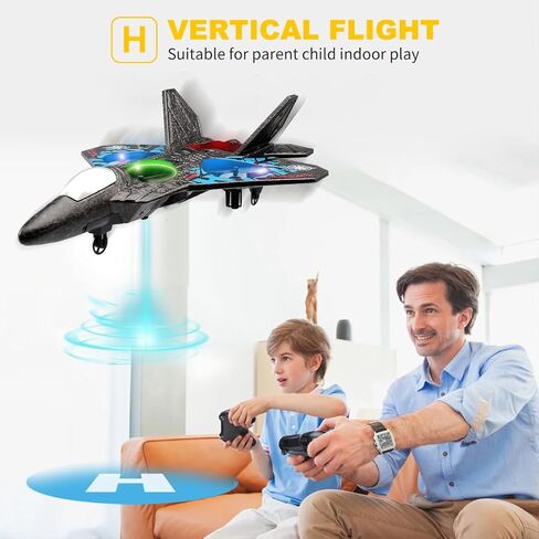 RC Plane Drone Helicopter Quadcopter, RTF 2.4GHz 6-axis Gyro Remote Control Airplane RC Jet Fighter Easy to Fly RC Glider Toys for Adult Kids (Blue) in Saudi Arabia