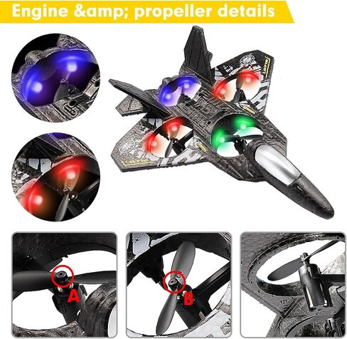 RC Plane Drone Helicopter Quadcopter, RTF 2.4GHz 6-axis Gyro Remote Control Airplane RC Jet Fighter Easy to Fly RC Glider Toys for Adult Kids (Blue) in Saudi Arabia