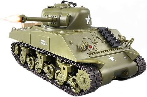 POCO DIVO Sherman M4A3 US Medium Tank RC IR Battle Panzer 2.4Ghz 1/30 Scale Model Military Vehicle w. Sound & Light in Saudi Arabia