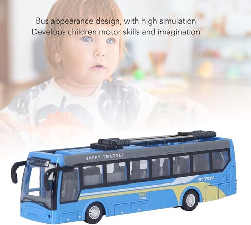 Bewinner RC Truck Remote Control Bus, High Simulation All Directions Driving Rechargeable RC School Bus, for Children (Blue) in Kuwait