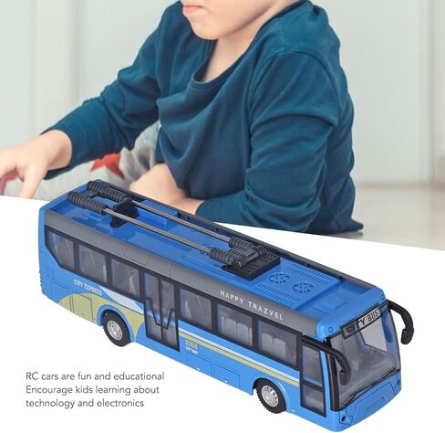 Bewinner RC Truck Remote Control Bus, High Simulation All Directions Driving Rechargeable RC School Bus, for Children (Blue) in Kuwait