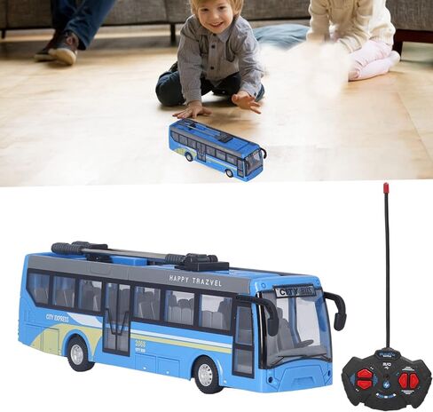 Bewinner RC Truck Remote Control Bus, High Simulation All Directions Driving Rechargeable RC School Bus, for Children (Blue) in Kuwait