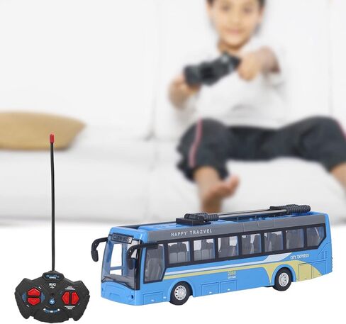 Bewinner RC Truck Remote Control Bus, High Simulation All Directions Driving Rechargeable RC School Bus, for Children (Blue) in Kuwait