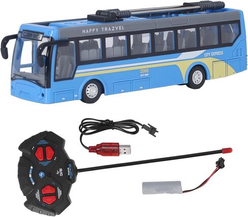 Bewinner RC Truck Remote Control Bus, High Simulation All Directions Driving Rechargeable RC School Bus, for Children (Blue) in Kuwait