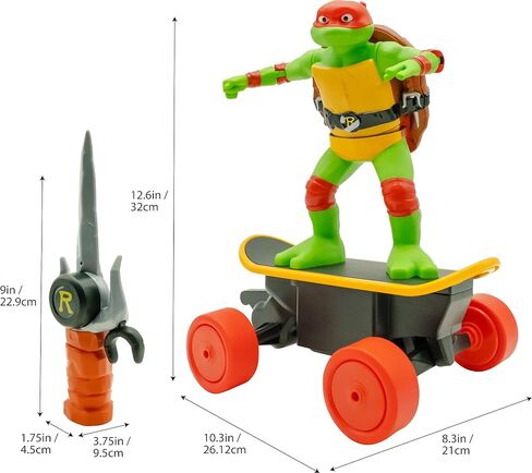 Teenage Mutant Ninja Turtles Raphael Cowabunga Skate RC - Imitates Real Skate Tricks - 2.4 GHz Remote Control - Ages 3+ in Saudi Arabia