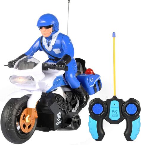 Liberty Imports RC Police Patrol Motorcycle with 360 Degree Rotation - 2CH Remote Control Cop Motor Bike for Kids, Toddlers in Saudi Arabia
