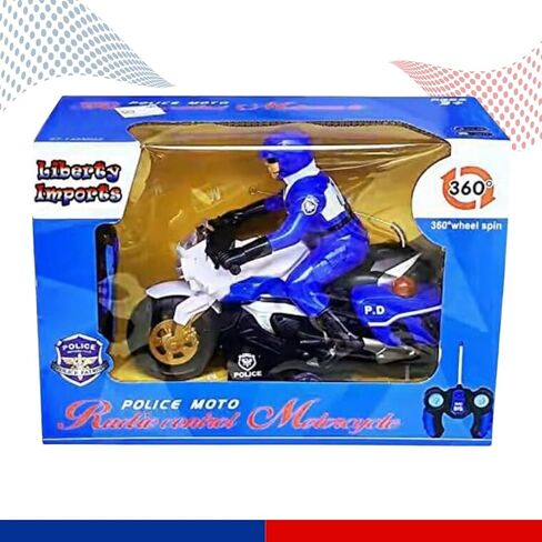 Liberty Imports RC Police Patrol Motorcycle with 360 Degree Rotation - 2CH Remote Control Cop Motor Bike for Kids, Toddlers in Saudi Arabia