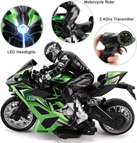 Liberty Imports 2.4G 1/10 High Speed Cross Country RC Remote Control Stunt Motorcycle with Riding Figure in Saudi Arabia