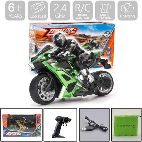 Liberty Imports 2.4G 1/10 High Speed Cross Country RC Remote Control Stunt Motorcycle with Riding Figure in Saudi Arabia