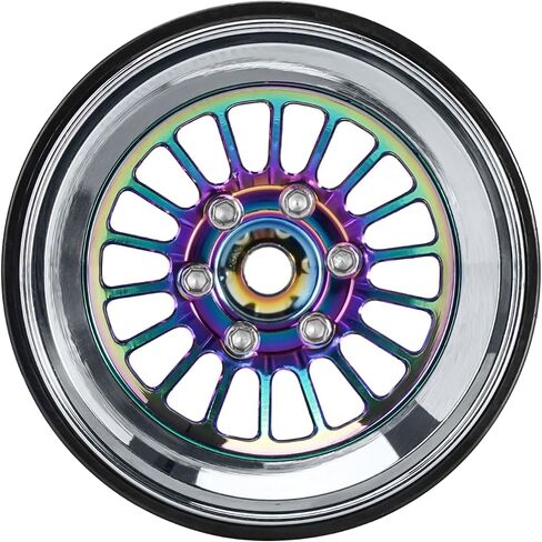 INJORA 1.3" Beadlock Wheel - CNC Aluminium Rim for TRX4M SCX24 1/24 1/18 RC Crawler Car Upgrade(Rainbow All) in Saudi Arabia