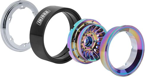 INJORA 1.3" Beadlock Wheel - CNC Aluminium Rim for TRX4M SCX24 1/24 1/18 RC Crawler Car Upgrade(Rainbow All) in Saudi Arabia