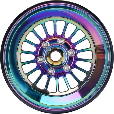 INJORA 1.3" Beadlock Wheel - CNC Aluminium Rim for TRX4M SCX24 1/24 1/18 RC Crawler Car Upgrade(Rainbow All) in Saudi Arabia