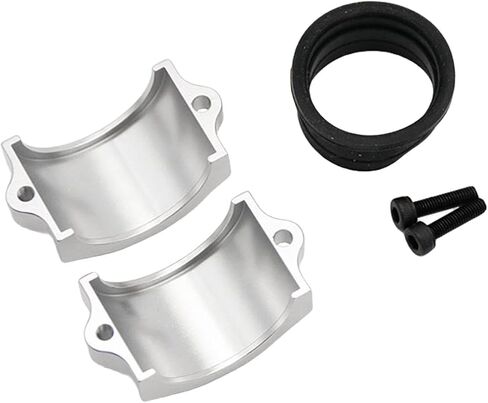 مشبك معدني باستخدام الحاسب الآلي لأنبوب العادم باللون الفضي لقطع غيار السيارات 1/5 HPI Baja 5B 5T 5SC RC in Kuwait