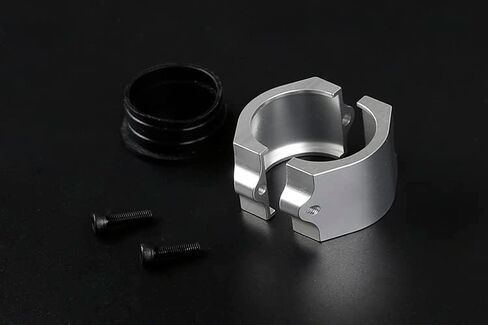 مشبك معدني باستخدام الحاسب الآلي لأنبوب العادم باللون الفضي لقطع غيار السيارات 1/5 HPI Baja 5B 5T 5SC RC in Kuwait