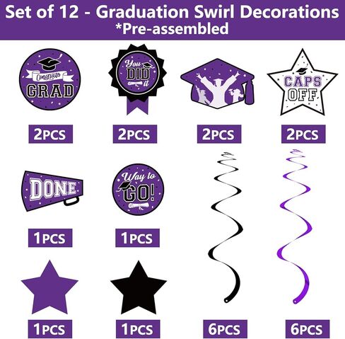 DAZONGE Graduation Decorations Class of 2024 Orange, Disposable Graduation Party Supplies for 50 Guests, 2024 Graduation Party Decorations Tableware Set, Congrats Grad Banner and Hanging Swirls in Kuwait