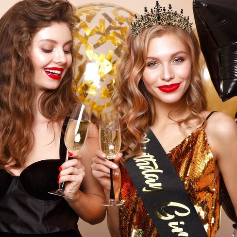 TOBATOBA عيد ميلاد وشاح عيد ميلاد التيجان للنساء الفتيات، عيد ميلاد فتاة وشاح وتاج مجموعة، ارتفع الذهب عيد ميلاد تاج ووشاح للنساء، الأميرة زينة عيد ميلاد للفتيات هدايا عيد ميلاد للفتيات in Saudi Arabia