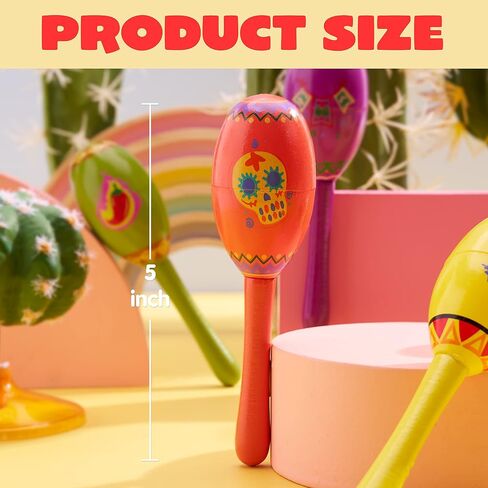 JOYIN 24 Pcs Cinco De Mayo Mini Wooden Maracas Musical Fun Party Favors for Birthday Party Favors, Mexican Fiesta Decorations, Luau Photo Props, Carnivals Event, Taco Tuesday in Saudi Arabia