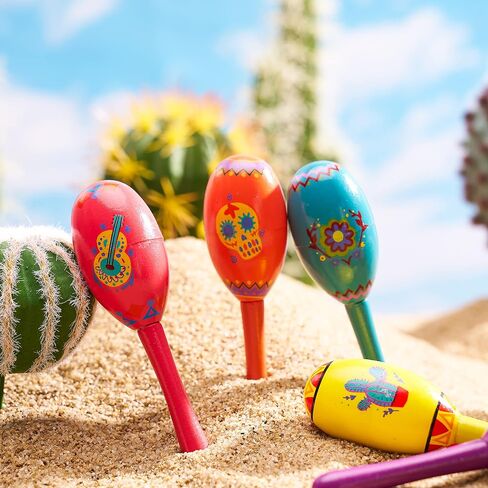 JOYIN 24 Pcs Cinco De Mayo Mini Wooden Maracas Musical Fun Party Favors for Birthday Party Favors, Mexican Fiesta Decorations, Luau Photo Props, Carnivals Event, Taco Tuesday in Saudi Arabia