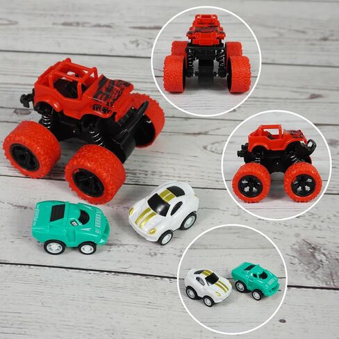 20 PCS Truck Cake Toppers Truck Cake Decorations Hot Red Ball Race Car Flame Blaze Wheel Cake Toppers For Kid Boy Truck Themed Racing Car Party Decorations Supplies (Truck 1) in Saudi Arabia
