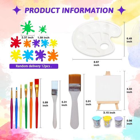 26 Pcs Art Cake Topper Paint Cake Decorations Painting Cake Toppers include Paint Pen Brush Painting Bucket Palette for Kids Birthday Baby Shower Art Themed Party Cake Decoration Supplies in Saudi Arabia