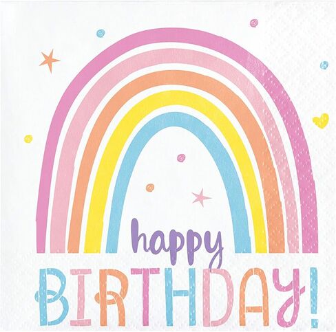 Happy Rainbow Beverage Napkins, 16 ct in Saudi Arabia