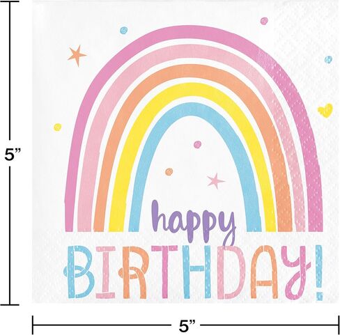 Happy Rainbow Beverage Napkins, 16 ct in Saudi Arabia