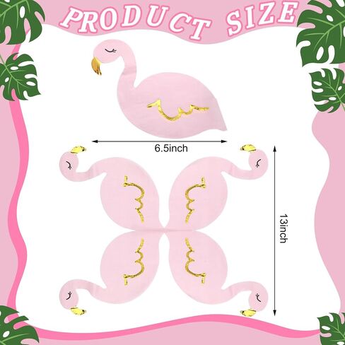 100 Pcs Pink Flamingo Party Napkins with Gold Foil, 4-Layer Disposable Hawaiian Luau Party Napkin Luncheon Flamingo Paper Cocktail Napkin for Beach Tropical Summer Flamingo Party Birthday Supplies in Saudi Arabia