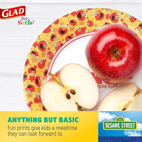 أطباق ورقية إلمو للأطفال | أطباق إلمو مع النجوم، أطباق الوجبات الخفيفة للأطفال | أطباق ورقية إلمو للاستخدام اليومي، أطباق ورقية مقاس 8.5 بوصة 20 قطعة | أطباق ورقية من شارع سمسم in Kuwait