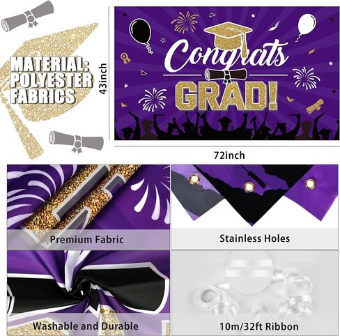 2024 Navy Blue Gold Class of 2024 Graduation Party Decoration Supplies-227PCS Class of 2024 Congrats Grad Tableware Set (Serve 24) in Saudi Arabia