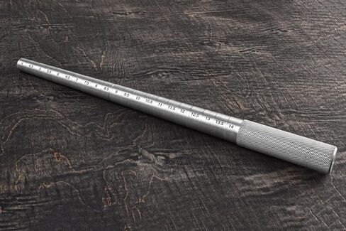 SE 13-Inch Polished Steel Ring Mandrel - Marked 1 to 16 US Sizes, Ungrooved, with Knurled Handle for Jewelry Making and Sizing - JT-SP2 in Saudi Arabia