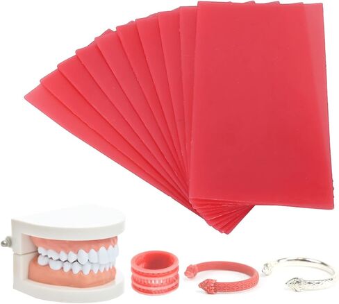 Base Plate Wax 10PCS, Red Utility Bite Wax Denture Casting Wax Sheet for Jewelry Carving Modelling|Lab Equipment (2.0mm) in Saudi Arabia