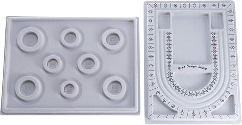COHEALI حبة صينية حبة صينية حبة تصميم المجلس 2PCS DIY تصميم لوحات توافد المجوهرات الخرز سوار قلادة صنع تصميم الصواني حبة خلط الفرز المنظمين السحرية الديكور مجلس سوار حبة in Kuwait
