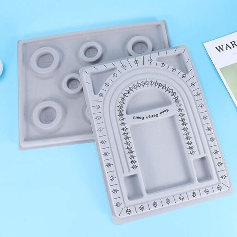 COHEALI حبة صينية حبة صينية حبة تصميم المجلس 2PCS DIY تصميم لوحات توافد المجوهرات الخرز سوار قلادة صنع تصميم الصواني حبة خلط الفرز المنظمين السحرية الديكور مجلس سوار حبة in Kuwait