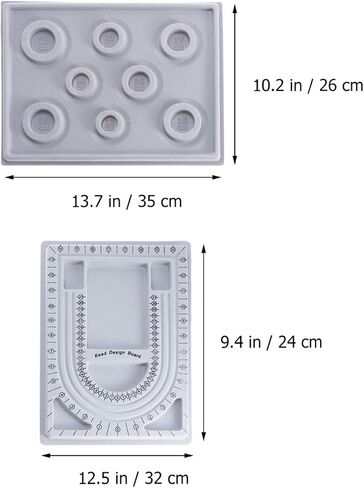 COHEALI حبة صينية حبة صينية حبة تصميم المجلس 2PCS DIY تصميم لوحات توافد المجوهرات الخرز سوار قلادة صنع تصميم الصواني حبة خلط الفرز المنظمين السحرية الديكور مجلس سوار حبة in Kuwait