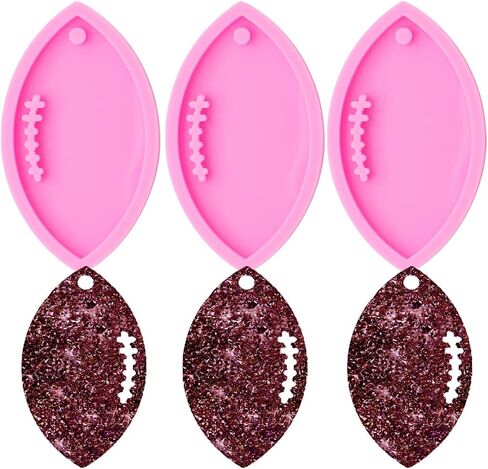 4Pc Silicone Molds with a Hole Resin Baseball,Volleyball, Baseball, Football Keychain Molds DIY Crafts Casting Epoxy Jewelry Mold with 20Pc Key Ring (DY0090+DY0194+DY0288+DY0383+PJ) in Kuwait