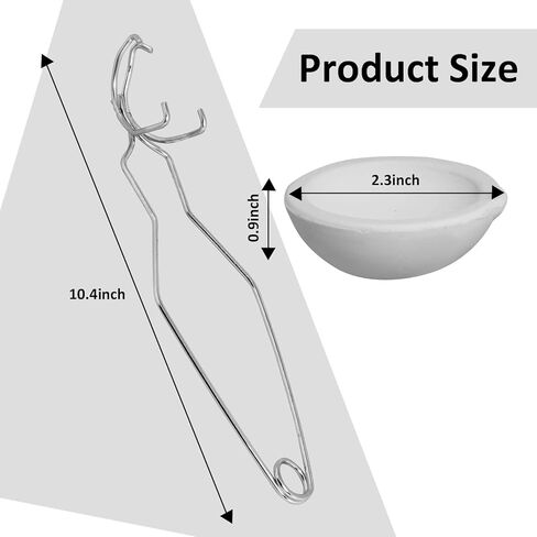 طقم بوتقة 6 قطع، 4 قطع كوب طبق بوتقة من السيراميك والكوارتز، قطعتان من مقبض مشبك السوط 2A، بوتقات لصهر المعادن، صب الصب وتكرير الذهب والنحاس والنحاس والألومنيوم in Kuwait