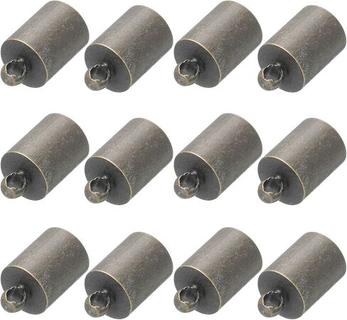 MECCANIXITY 80Pcs Cord End Caps 11mm End Cap Barrel Beads Kumihimo 7mm Dia End Caps Brass for Leather Cord, Tassels, Jewelry Making, Bronze in Saudi Arabia