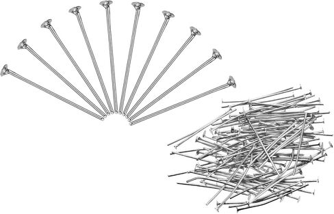 MECCANIXITY 150Pcs Flat Head Pins for Jewelry Making 40mm Brass Flat Head Pins Jewelry Head Pins for Craft Earring Bracelet Necklace Pendant Supplies 20 Gauge Rose Gold in Saudi Arabia
