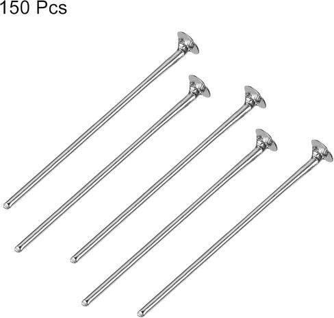 MECCANIXITY 150Pcs Flat Head Pins for Jewelry Making 40mm Brass Flat Head Pins Jewelry Head Pins for Craft Earring Bracelet Necklace Pendant Supplies 20 Gauge Rose Gold in Saudi Arabia