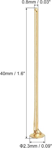 MECCANIXITY 150Pcs Flat Head Pins for Jewelry Making 40mm Brass Flat Head Pins Jewelry Head Pins for Craft Earring Bracelet Necklace Pendant Supplies 20 Gauge Rose Gold in Saudi Arabia